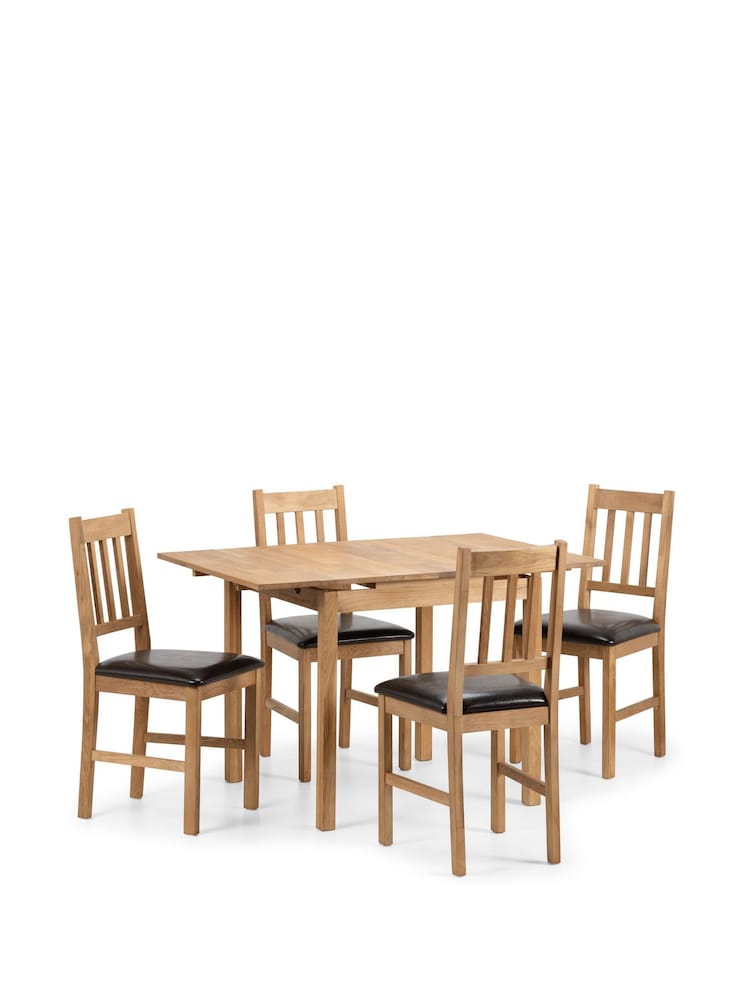 Julian Bowen Oak Brown Coxmoor Solid Oak Extending 4 Seater Dining Table - Image 12 of 12