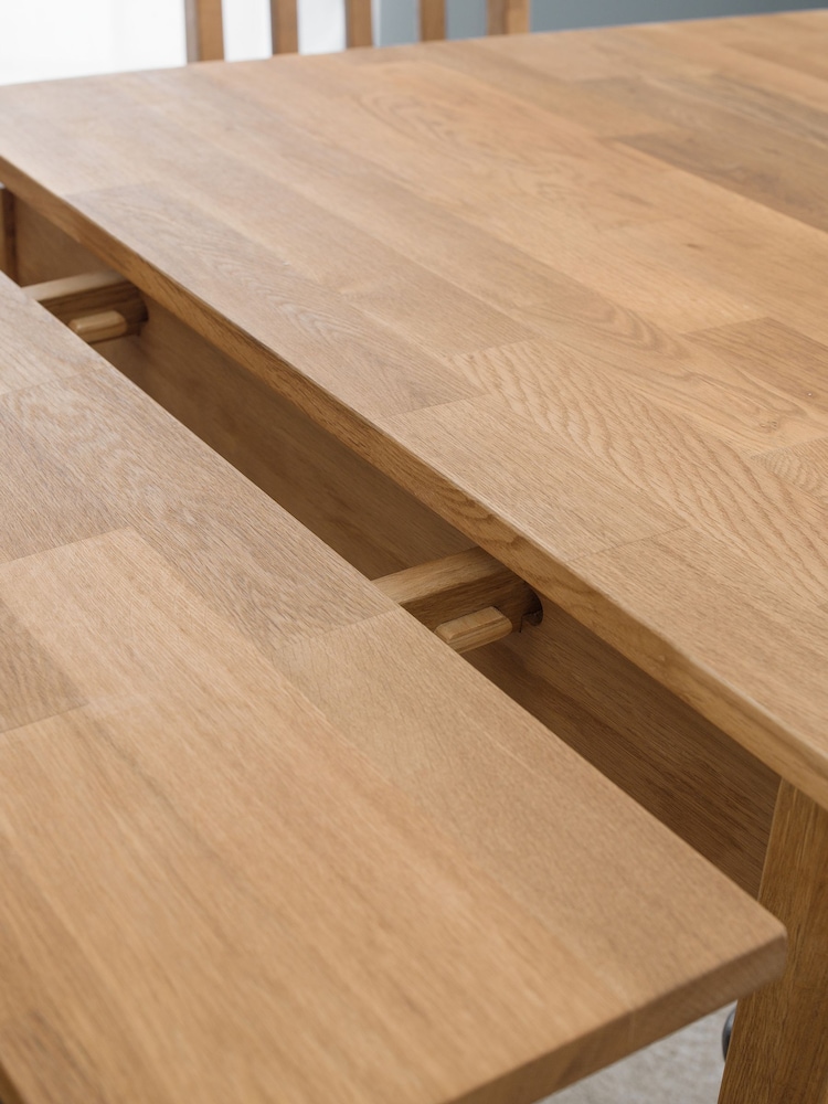 Julian Bowen Oak Brown Coxmoor Solid Oak Extending 4 Seater Dining Table - Image 2 of 3