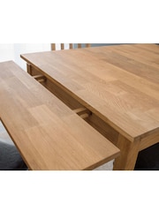 Julian Bowen Oak Brown Coxmoor Solid Oak Extending 4 Seater Dining Table - Image 5 of 12
