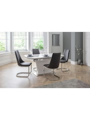 Julian Bowen White Como Extending Gloss 6 Seater Dining Set - Image 1 of 4