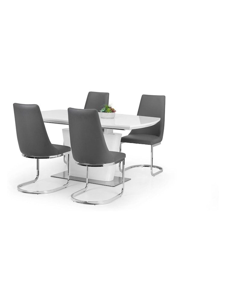 Julian Bowen White Como Extending Gloss 6 Seater Dining Set - Image 2 of 4