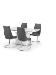 Julian Bowen White Como Extending Gloss 6 Seater Dining Set - Image 3 of 4