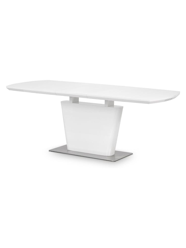 Julian Bowen White Como Extending Gloss 6 Seater Dining Set - Image 4 of 4