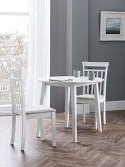 Julian Bowen White Coast Double Drop Leaf Round 4 Seater Dining Set - Image 1 of 3