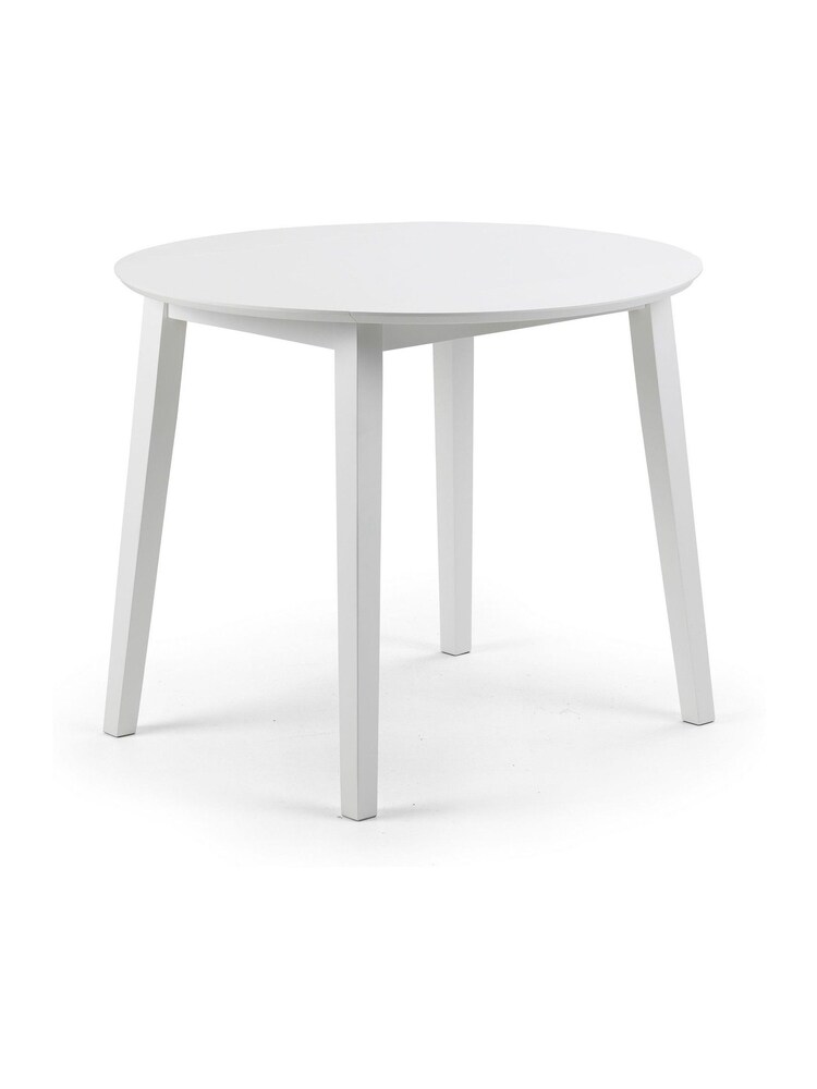 Julian Bowen White Coast Double Drop Leaf Round 4 Seater Dining Set - Image 3 of 3
