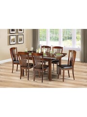 Julian Bowen Mahogany Brown Canterbury Extending 6 Seater Dining Table - Image 1 of 2