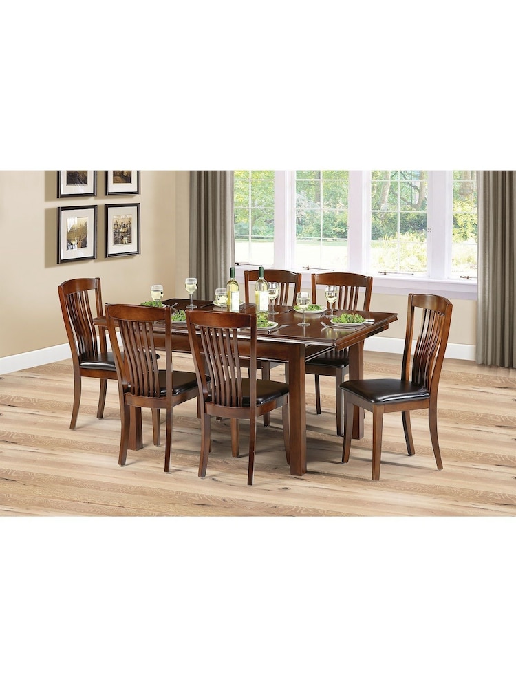 Julian Bowen Mahogany Brown Canterbury Extending 6 Seater Dining Table - Image 1 of 2
