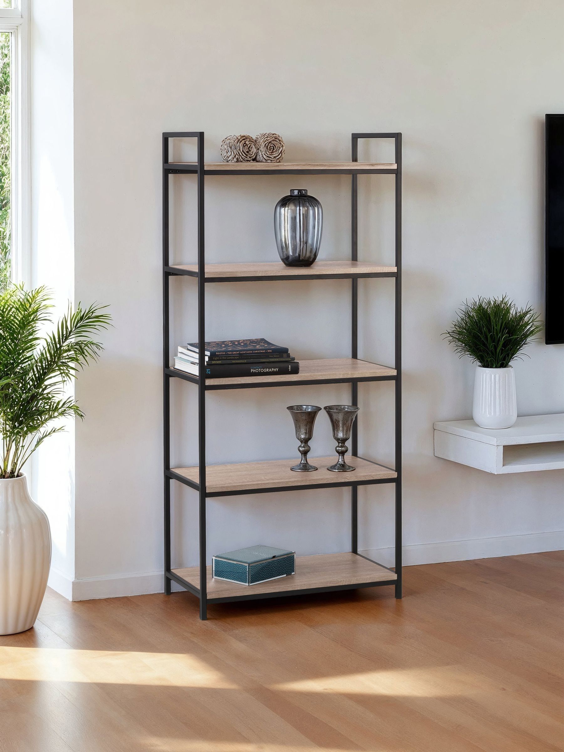 Tribeca Tall Bookcase - Sonoma Oak - Julian Bowen | TJ Hughes - Image 8