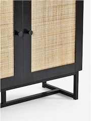 Julian Bowen Black Padstow Rattan Tall Bookcase - Image 4 of 4