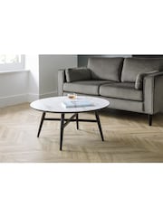 Julian Bowen White Firenze Marble Effect Round Coffee Table - Image 1 of 4