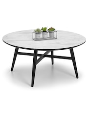Julian Bowen White Firenze Marble Effect Round Coffee Table - Image 2 of 4