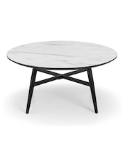 Julian Bowen White Firenze Marble Effect Round Coffee Table - Image 3 of 4