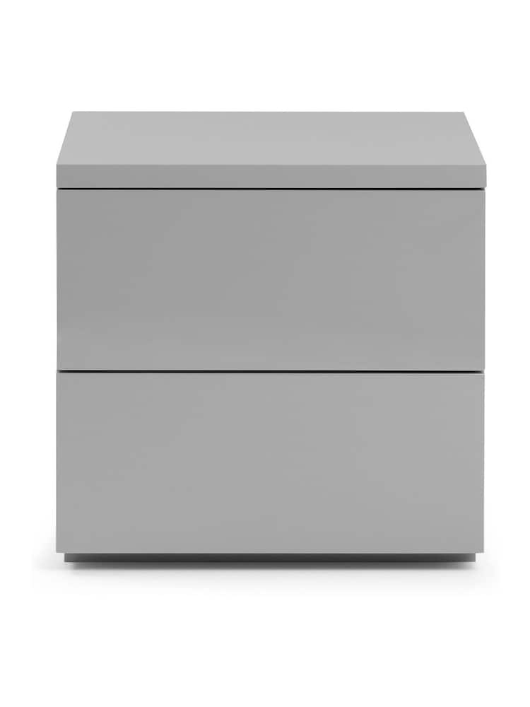 Julian Bowen Grey Monaco 2 Drawer Bedside Table - Image 2 of 2