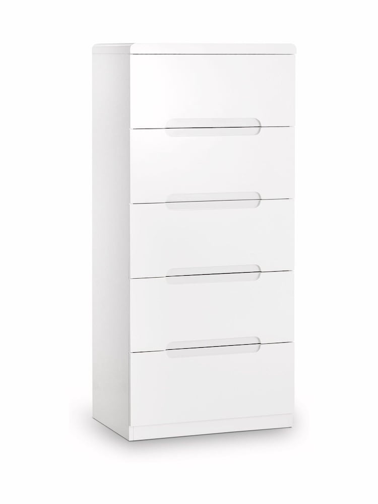 Julian Bowen White Manhattan 5 Drawer Narrow Chest - Image 2 of 2