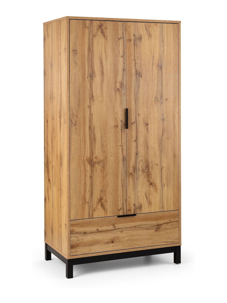 Julian Bowen Brown Bali Double 1 Drawer Wardrobe - Image 2 of 2