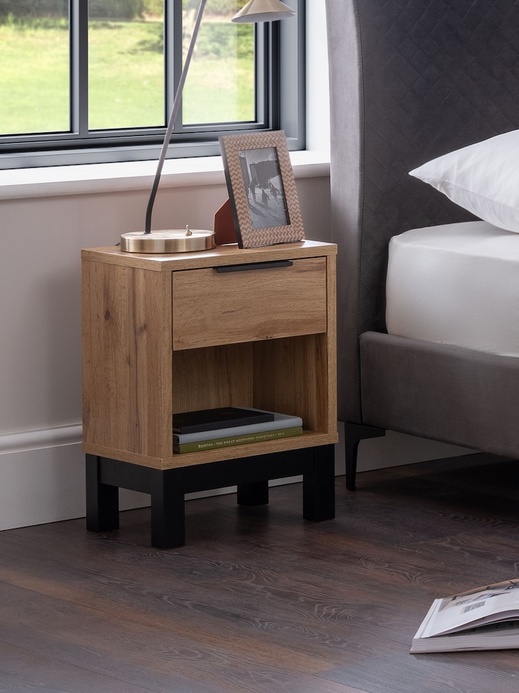 Julian Bowen Brown Bali Easy Assembly 1 Drawer Bedside Table - Image 1 of 2 Julian Bowen Brown Bali Easy Assembly 1 Drawer Bedside Table - Image 1 of 2