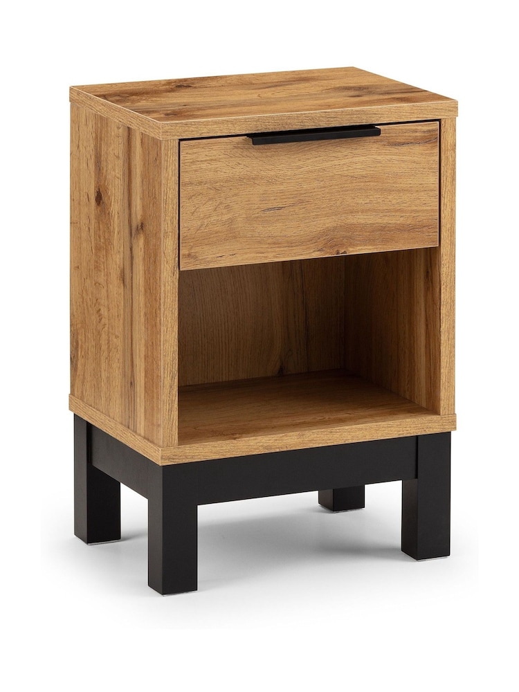 Julian Bowen Brown Bali Easy Assembly 1 Drawer Bedside Table - Image 3 of 3