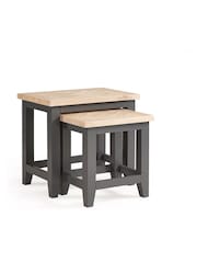 Julian Bowen Grey Bordeaux Nest of 2 Tables - Image 1 of 3