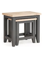 Julian Bowen Grey Bordeaux Nest of 2 Tables - Image 3 of 3