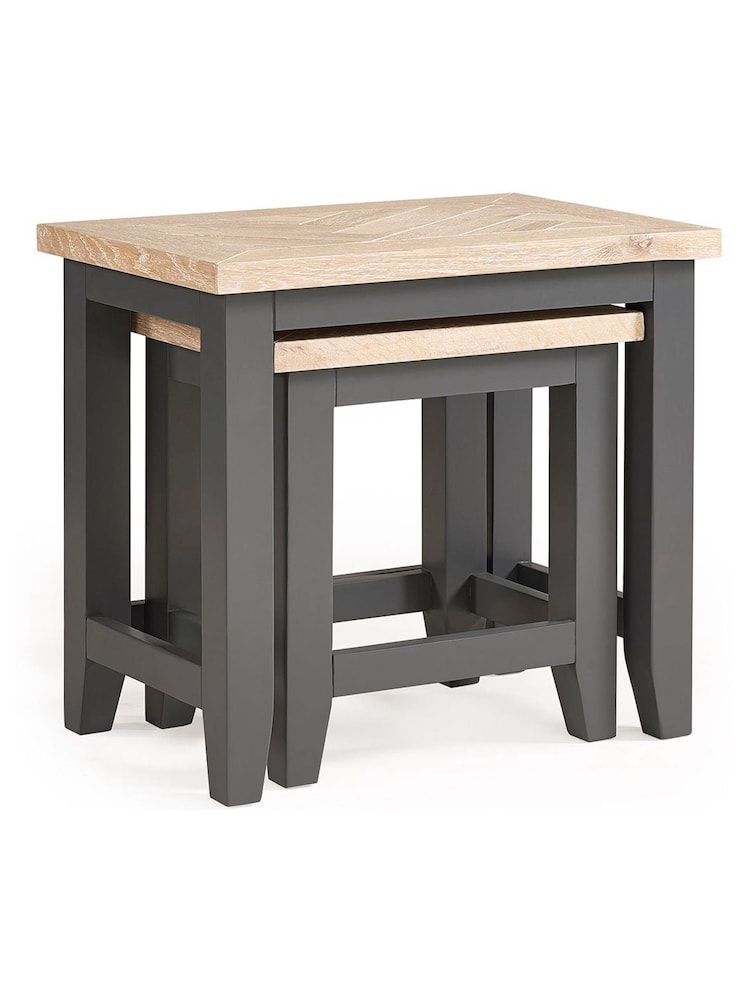 Julian Bowen Grey Bordeaux Nest of 2 Tables - Image 3 of 3