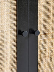 Julian Bowen Black Padstow Rattan Double Wardrobe - Image 4 of 4