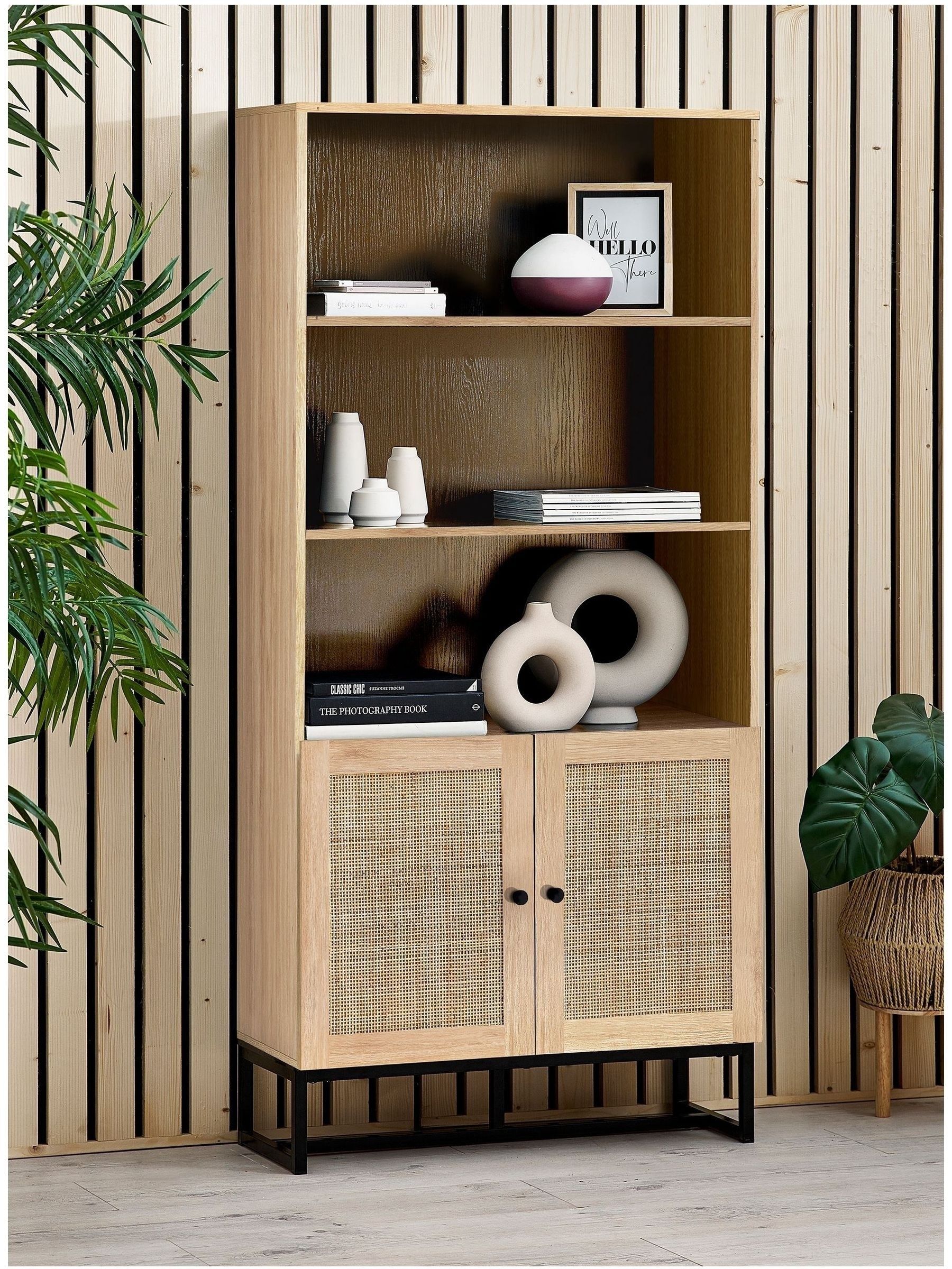 Julian Bowen Padstow Tall Bookcase, 3 Tier, Oak Effect - H168 x W80 x D30cm | Industrial Wooden Bookshelf, Open Storage Shelves, Ideal for Living Room & Home Office - Image 7