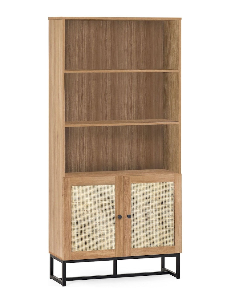 Julian Bowen Brown Padstow Rattan Tall Bookcase - Image 2 of 4