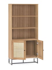Julian Bowen Brown Padstow Rattan Tall Bookcase - Image 3 of 4