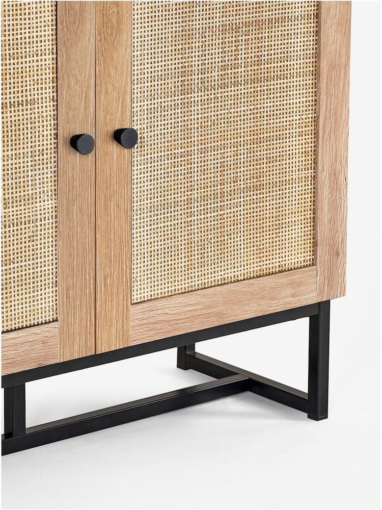 Julian Bowen Brown Padstow Rattan Tall Bookcase - Image 4 of 4