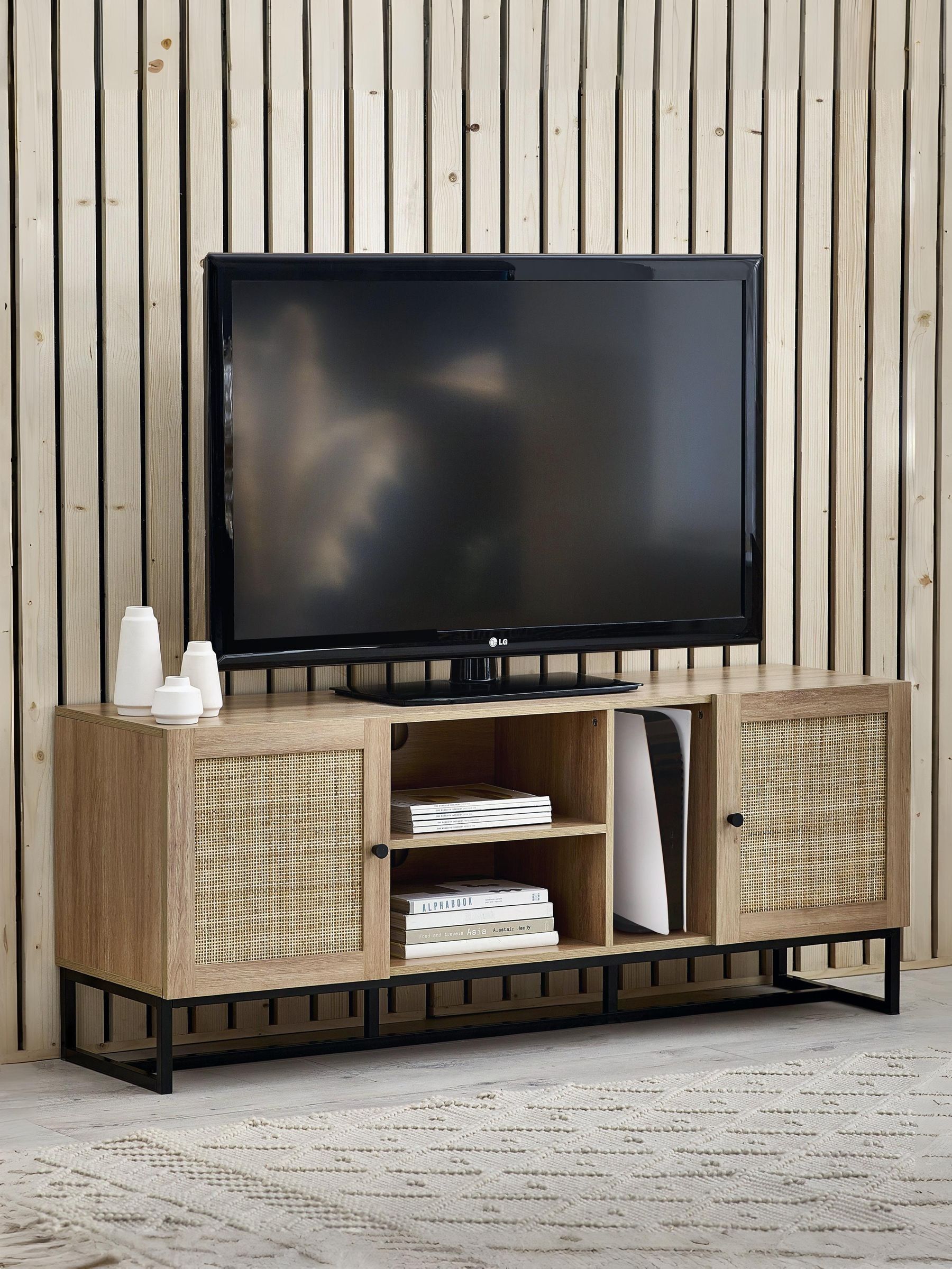 Julian Bowen Padstow 2 Door 2 Shelf Oak Tv Unit - Image 7