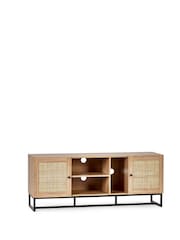 Julian Bowen Brown Padstow Rattan TV Stand - Image 2 of 4