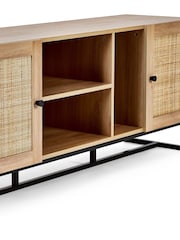 Julian Bowen Brown Padstow Rattan TV Stand - Image 4 of 4