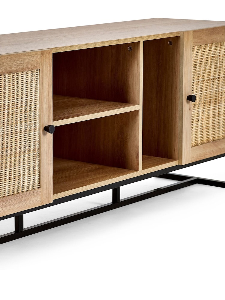 Julian Bowen Brown Padstow Rattan TV Stand - Image 4 of 4