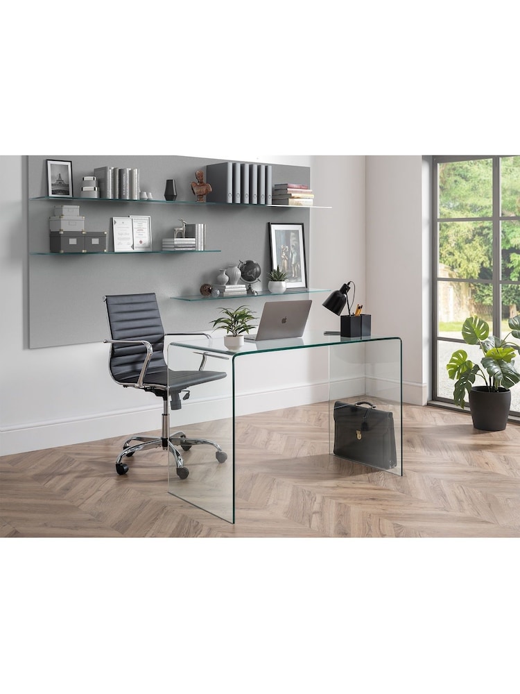 Julian Bowen Clear Amalfi Tempered Glass Desk - Image 1 of 3