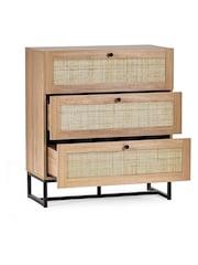 Julian Bowen Brown Padstow Rattan 3 Drawer Chest - Image 4 of 4