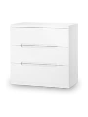 Julian Bowen White Manhattan Gloss 3 Drawer Chest - Image 1 of 1