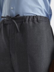 Reiss Charcoal Elford Slim Fit Wool Elasticated Waist Trousers - Image 4 of 6