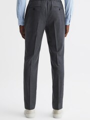 Reiss Charcoal Elford Slim Fit Wool Elasticated Waist Trousers - Image 5 of 6