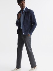 Reiss Charcoal Elford Slim Fit Wool Elasticated Waist Trousers - Image 6 of 6