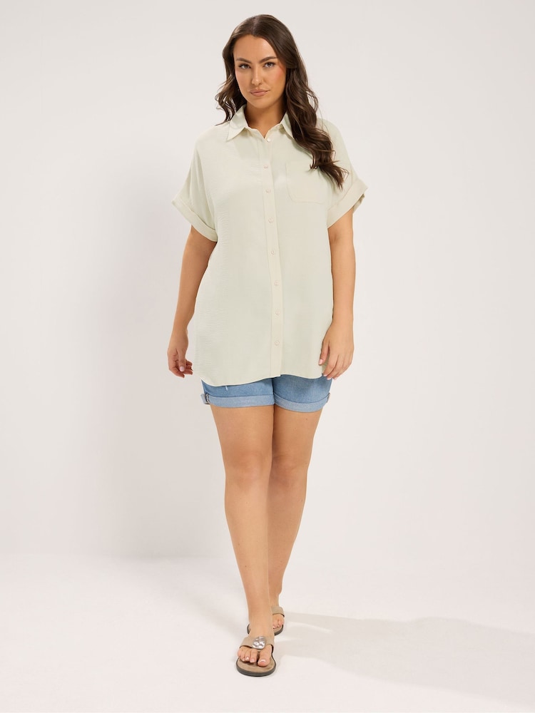 Yours Curve Natural Grown On Sleeve Shirt - Image 2 of 5