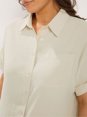 Yours Curve Natural Grown On Sleeve Shirt - Image 4 of 5