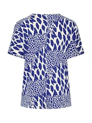 Yours Curve Blue Pleated Front Jersey Top - Image 6 of 6