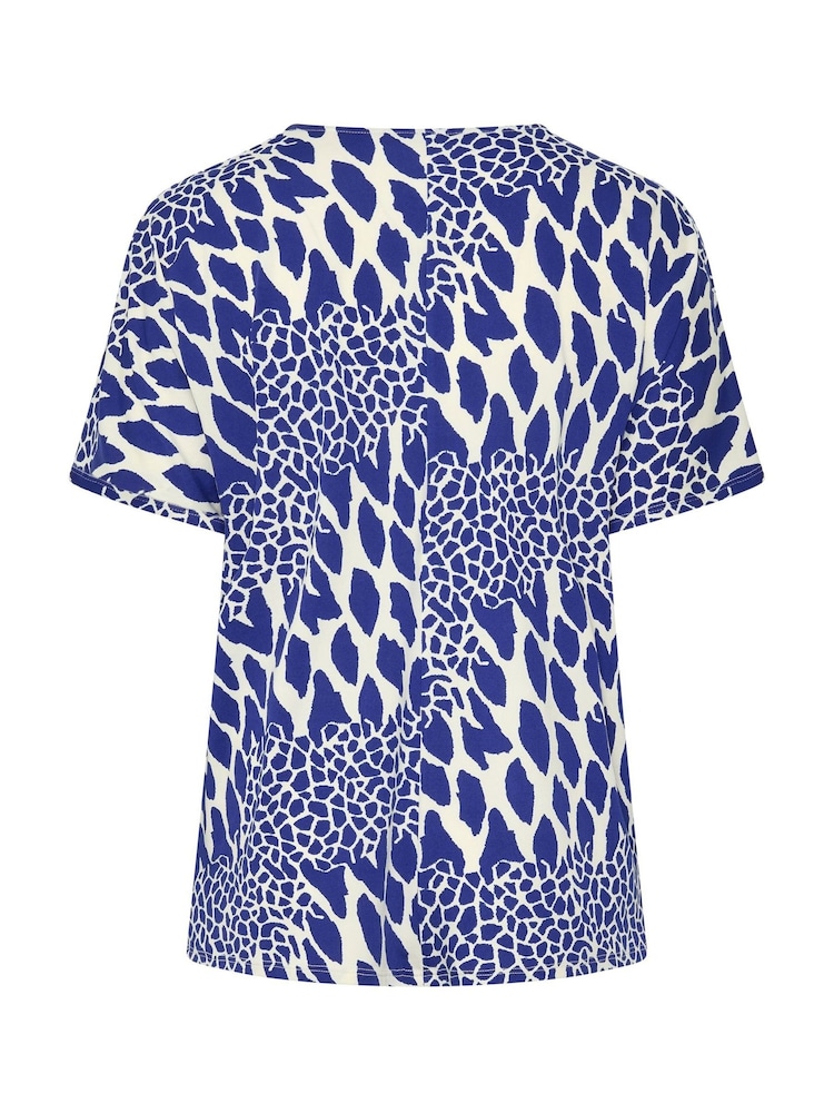 Yours Curve Blue Pleated Front Jersey Top - Image 6 of 6