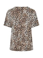 Yours Curve Brown Pleated Front Jersey Top - Image 6 of 6