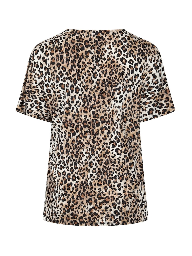 Yours Curve Brown Pleated Front Jersey Top - Image 6 of 6