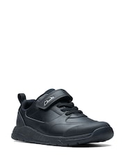 Clarks Black Multi Fit Leather Steggy Stride Shoes - Image 4 of 8