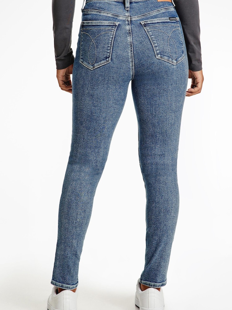 Calvin Klein Jeans Blue High Rise Skinny Jeans - Image 2 of 6