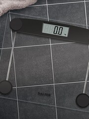 Salter Black Compact Glass Electronic Scales - Image 1 of 4