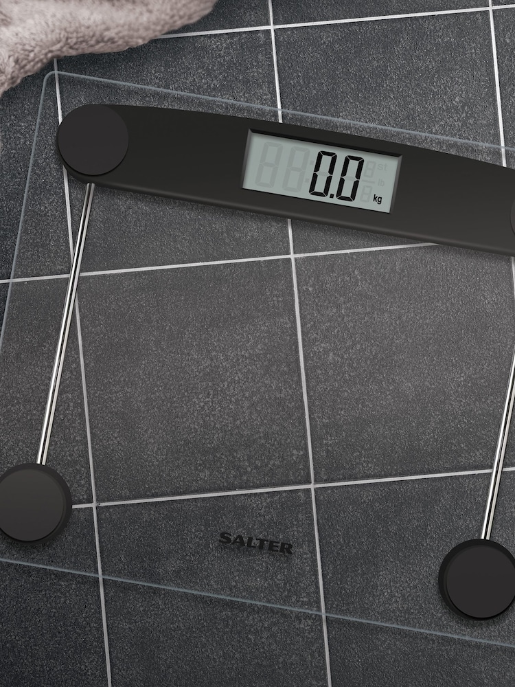 Salter Black Compact Glass Electronic Scales - Image 1 of 4