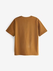 Tan Brown/Khaki Green Relaxed Fit T-Shirts 4 Pack (3-16yrs) - Image 2 of 2